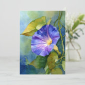 Blue Morning Glories Save The Date (Stehend Vorderseite)