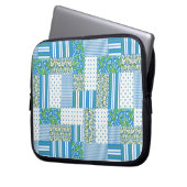 Blue Morning Glory Imitate Patchwork Laptop-Sieb Laptopschutzhülle (Vorderseite Links)