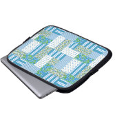 Blue Morning Glory Imitate Patchwork Laptop-Sieb Laptopschutzhülle (Vorne Knopf)