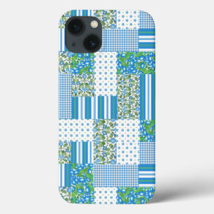 Blue Morning Glory Imitats Patchwork iPad Case