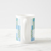 Blue Morning Glory Imitats Patchwork Knochen China Porzellantasse (Rückseite)