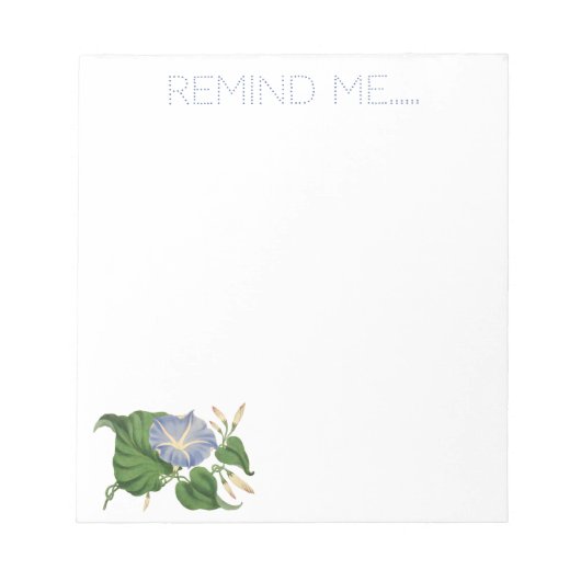 Blue Morning Glory Notepad Notizblock (Vorderseite)