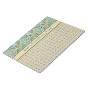 Blue Morning Glory, Polka Dots Notepad oder Jotter Notizblock