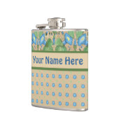 Blue Morning Glory und Polka Dots Hip Flask Flachmann (Links)