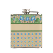 Blue Morning Glory und Polka Dots Hip Flask Flachmann (Rückseite)