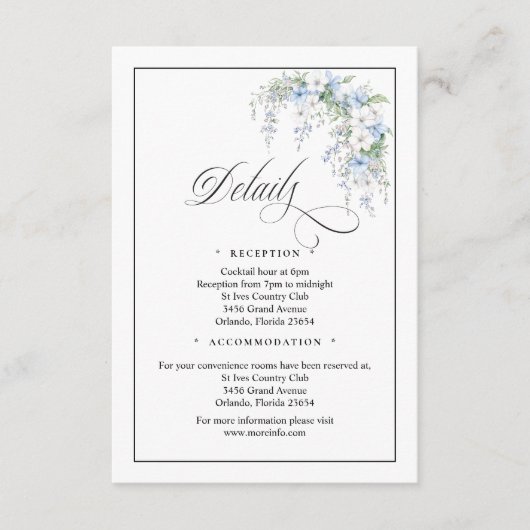 Blue Morning Glorys QR Code Enclosure Card Begleitkarte (Vorderseite)