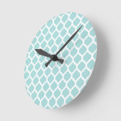 Blue Moroccan Pattern Wall Clocks Runde Wanduhr (Winkel)
