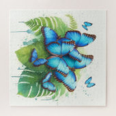 Blue Morpho Butterflies Gathering REF256 - Waterco Puzzle (Horizontal)