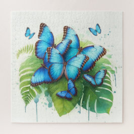 Blue Morpho Butterflies Gathering REF256 - Waterco Puzzle