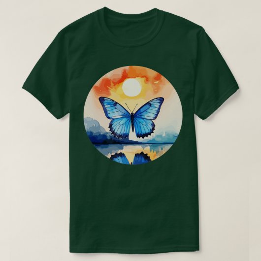 Blue Morpho Butterfly 29 T-Shirt (Design vorne)