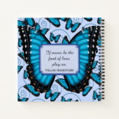 Blue Morpho Butterfly 2 Rezept Notizbuch (Rückseite)