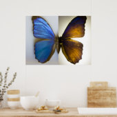 Blue Morpho Butterfly auf beiden Seiten Poster (Küche)