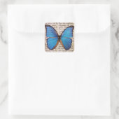Blue Morpho Butterfly auf Book Page Nature Sticker (Tasche)