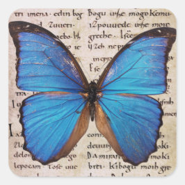 Blue Morpho Butterfly auf Book Page Nature Sticker