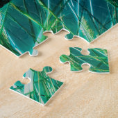 Blue Morpho Butterfly auf grünem Gras Puzzle (Seite)