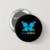 Blue Morpho Butterfly Button (Vorne & Hinten)