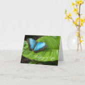 Blue Morpho Butterfly Card Karte (Gelbe Blume)