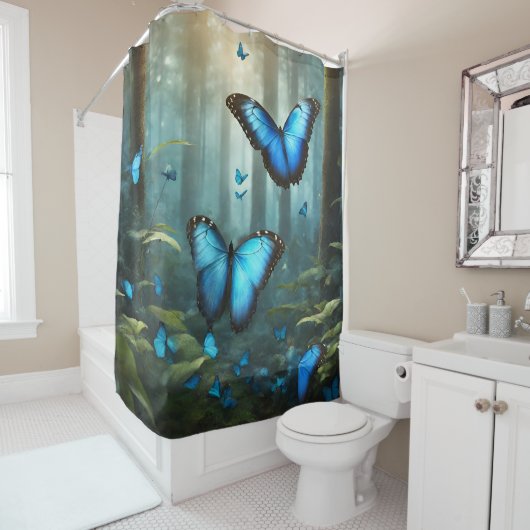 Blue Morpho Butterfly Duschvorhang (Beispiel)