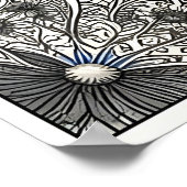  Blue Morpho Butterfly Floral Botanical Art  Poster (Ecke)