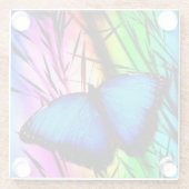 Blue Morpho Butterfly Glasuntersetzer (Rückseite)