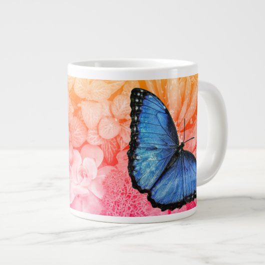 Blue Morpho Butterfly Jumbo-Tasse (Vorderseite Rechts)