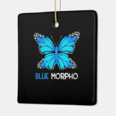 Blue Morpho Butterfly Keramikornament (Links)