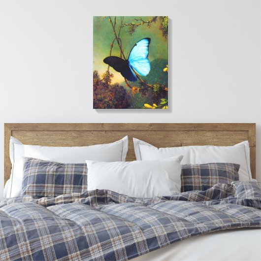 Blue Morpho Butterfly Leinwanddruck (Insitu (Schlafzimmer))