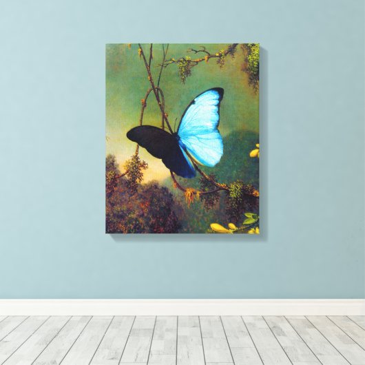Blue Morpho Butterfly Leinwanddruck (Insitu (Holzboden))