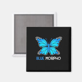 Blue Morpho Butterfly Magnet (Vorderseite/Rückseite)
