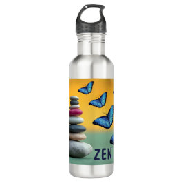 Blue Morpho Butterfly Monogram Name Letter Edelstahlflasche