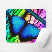 Blue Morpho Butterfly Mousepad (Mit Mouse)