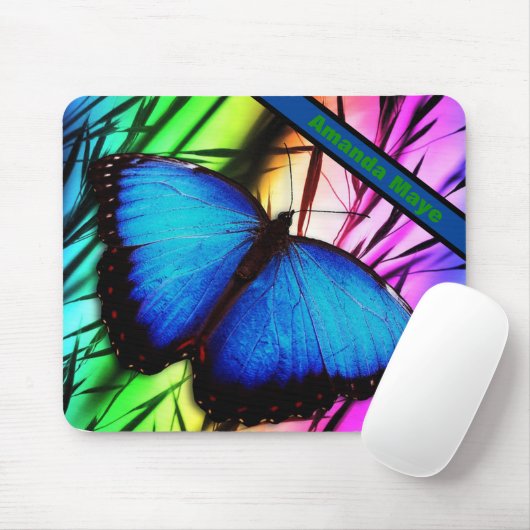 Blue Morpho Butterfly Mousepad (Mit Mouse)