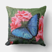 Blue Morpho Butterfly Natur Kissen (Vorderseite)