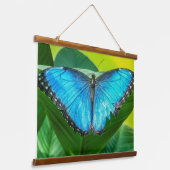 Blue Morpho Butterfly Natur Wandteppich Mit Holzrahmen (Gewinkelt)