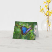 Blue Morpho Butterfly Note Card Karte (Gelbe Blume)