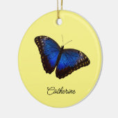 Blue Morpho Butterfly personalisiert Keramik Ornament (Links)