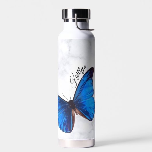 Blue Morpho Butterfly Personalisiert Trinkflasche (Links)