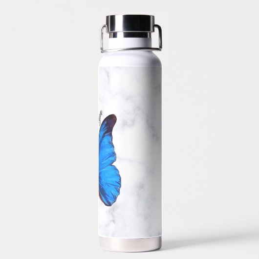 Blue Morpho Butterfly Personalisiert Trinkflasche (Rückseite)