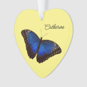 Blue Morpho Butterfly personalisierter Urlaub Ornament (Vorderseite)