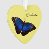 Blue Morpho Butterfly personalisierter Urlaub Ornament (Vorderseite)