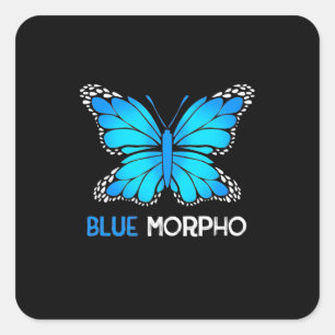 Blue Morpho Butterfly Quadratischer Aufkleber