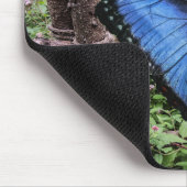 Blue Morpho Butterfly Rustikales Design Mousepad (Ecke)