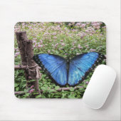 Blue Morpho Butterfly Rustikales Design Mousepad (Mit Mouse)