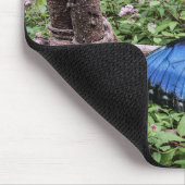 Blue Morpho Butterfly Rustikales Design Mousepad (Ecke)