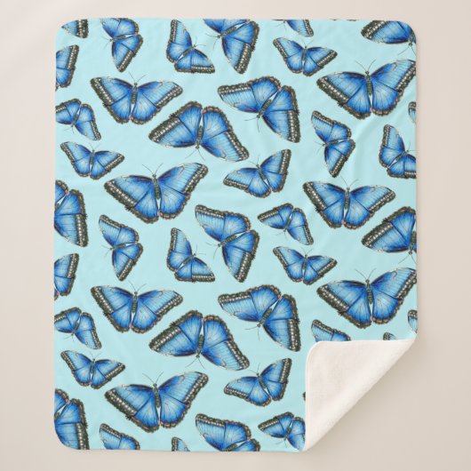 Blue Morpho Butterfly Sherpadecke (Vorderseite)