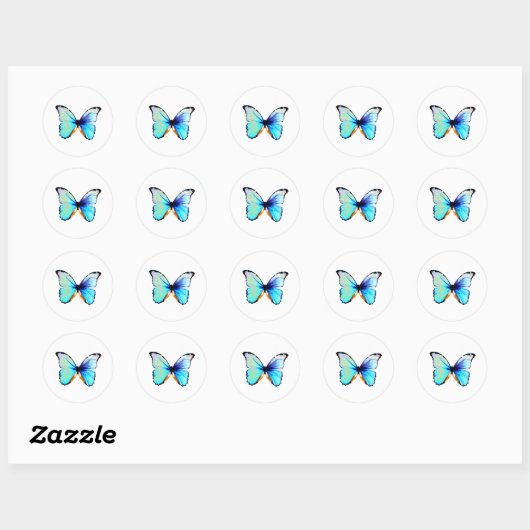 Blue Morpho Butterfly Stickers (Blatt)