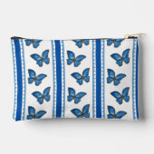 Blue Morpho Butterfly Stripe Zipper Pouch Zubehörtasche (Rückseite)