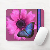 Blue Morpho Butterfly und Daisy Mousepad (Mit Mouse)