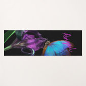 Blue Morpho Butterfly und Lila Iris Yogamatte (Vorderseite (Horizontal))