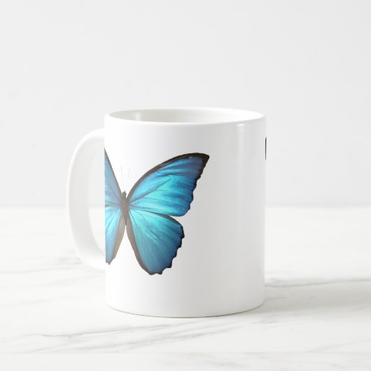 Blue Morpho Butterfly Wings Tasse (Vorderseite Links)